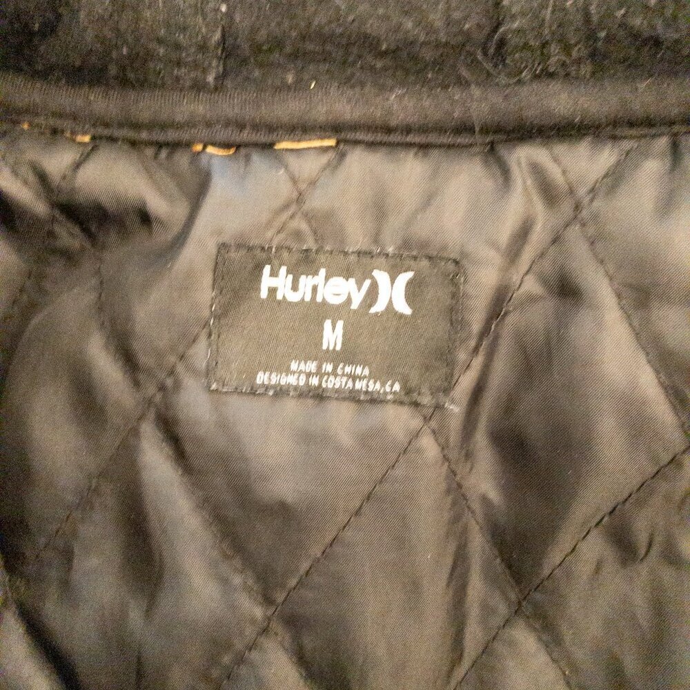 Hurley Canvas Workwear Jacket with Hooded Lining Men's Size M Brown Coat - Picture 6 of 7